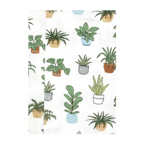 Image of Hudson Baby Unisex Baby Cotton Poly Flannel Burp Cloths, Plants 7 Pack, One Size