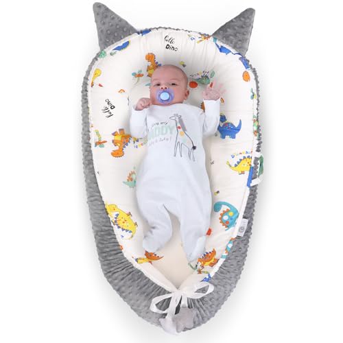 YGJT Baby Nest Pod for Newborn, Baby Lounger for 0-12 Months Boys Girls, 100% Cotton Baby Sleep Nest, Baby Essentials for Newborn, Baby Gifts (Grey)