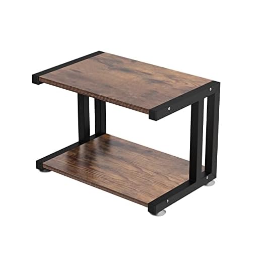 JOIN IRON 2-Tier Office Larger Mobile Under Desk Printer Copier Stand Table for Home Office Storage,Desktop Shelf,Printer Table