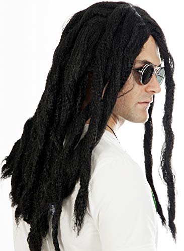 Allaura - Dreadlocks Wig Rasta Marley Wig Reggae Costume Beach Bum Dreadlock Wig For Men Women Hippie Costume Rasta Wig #TOP2