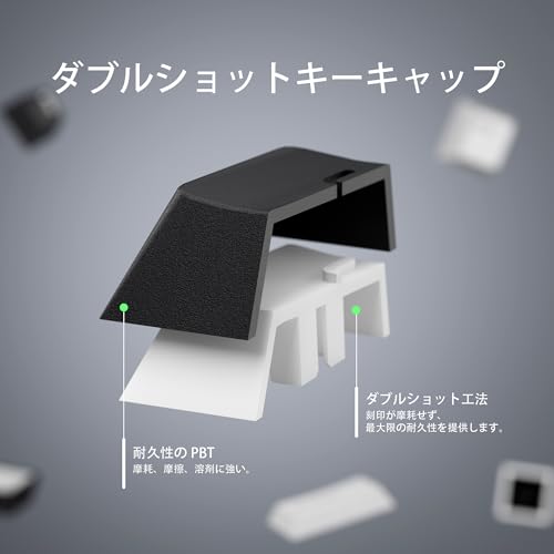 [JIS 配列] XVX チェリープロファイル ダブルショット PBT キーキャップセット（153 キー WOB）- 日本語配列、MX スイッチ対応メカニカルゲーミングキーボード向け（ブラック）