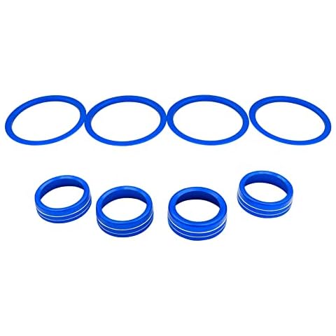 4 PCS A/C Vent Ring Inner Trim Decoration Cover & 4 PCS Climate Control Auto Knobs Trim Cover Fits for Toyota Tacoma 2016-2020 Car Switch CD Button Knob Decorative Cover Blue Cover