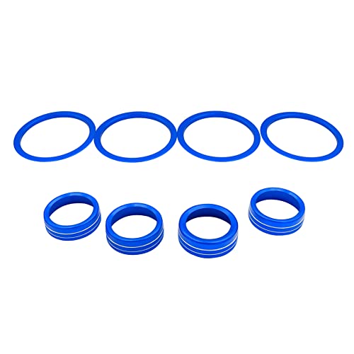 4 PCS A/C Vent Ring Inner Trim Decoration Cover & 4 PCS Climate Control Auto Knobs Trim Cover Fits for Toyota Tacoma 2016-2020 Car Switch CD Button Knob Decorative Cover Blue