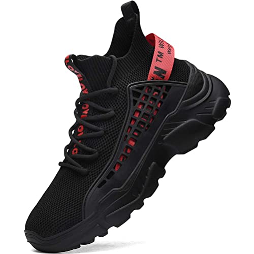 Sannax Mens Fashion Sneakers Walking Shoes Sports Shoe Vogue Stylish Athletic Walking Running Shoes Casual Sneaker Black, 9.5 #TOP17