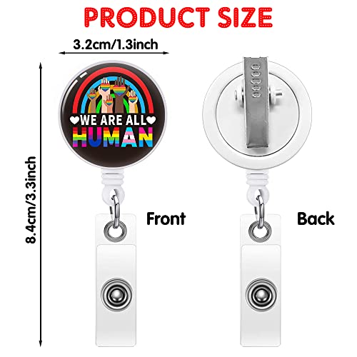 Hafhue We Are All Human Retractable Badge Reel With Alligator Clip Funny Badge Gift For Office Worker Boss Coworkers Nurse Doctor Occupational Therapist Firefighters Engineers #TOP1
