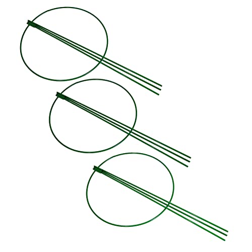 3 Packs Of Peony Cages Support Stakes (10" W X 17" H), Ring With 3 Legs For Garden Plants, Round Plant Support For Indoor And Outdoor Plant Cages Hoops Plant Rings For Tomatoes,Rose, Potted Plants #TOP3