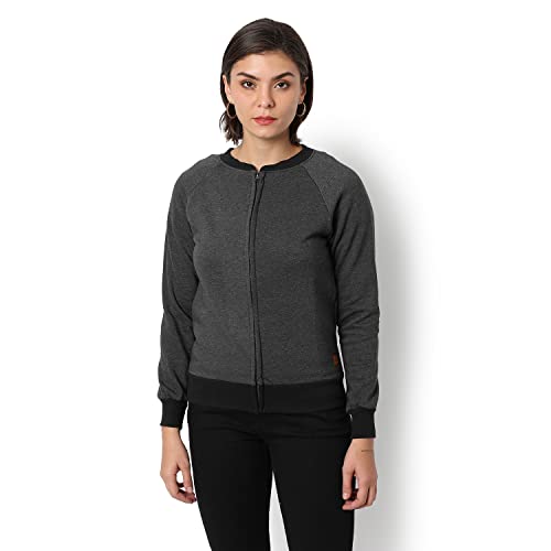 Image of PINACOLADA Women Stylish Zipper Sweatshirt Regular Fit for Casual Wear | Full Sleeves | Cotton | Sweatshirt Crafted with Comfort Fit and High Performance for Everyday Wear