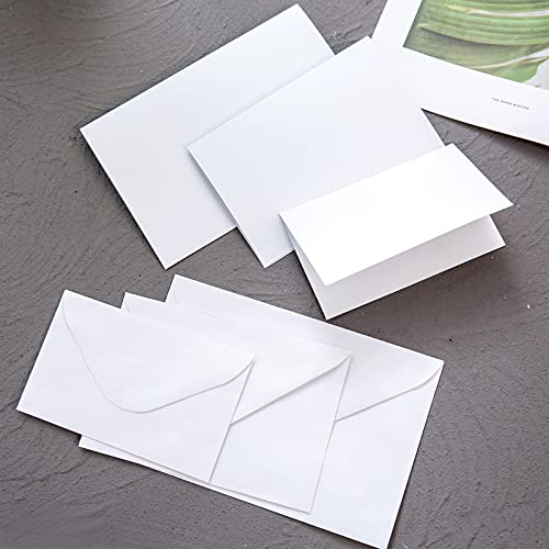 Assorted 3 Sizes White Blank Greeting Cards And Moistenable Glue Envelopes 3 X 5 - 4 X 6 - 5 X 7 Heavyweight Folded Cardstock 50 Pack Printable Christmas Wedding Invitations All Occasions Cards #TOP2