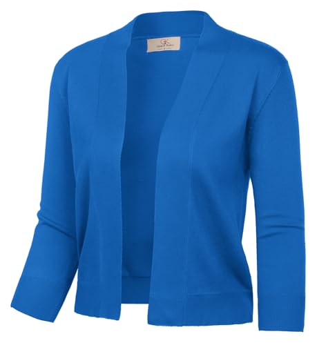 Image of GRACE KARIN Women Cardigan Sweaters Lightweight Knit Cropped Cardigans Trendy 3 /4 Sleeve Shrug Bolero S-3XL