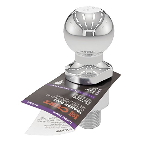Image of CURT 40038 Chrome Trailer Hitch Ball, 12,000 lbs, 2-Inch Diameter, 1 x 2-1 /4-Inch Shank