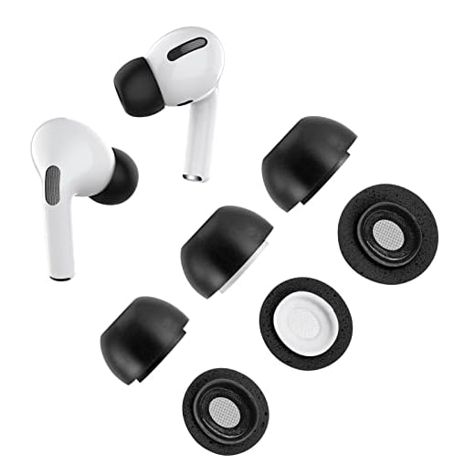 Memory Foam Replacement Premium Ear Tips for Apple Airpods Pro Wireless Earbuds, Ultra-Comfort, Noise Reduction, Anti-Slip Eartips, Fit in The Charging Case, Easy Install, 3-Paris Mixed Sizes