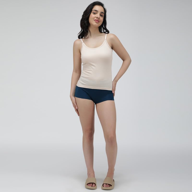 Image of Amul Comfy Cotton Adjustable Slips|Camisole|Pack of 3| Innerwear for Women(Assorted Colours May Vary)