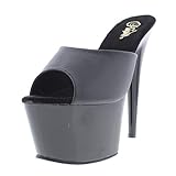 Sie werden dieses himmelhohe Gefühl von Pleasers lieben. Mit ihrer ultra-hohen Plattform, verführerischen Ferse und dem eleganten Obermaterial aus Leder ist diese Sandale die Beinverlängerung und Aufmerksamkeit auf die richtige Weise.