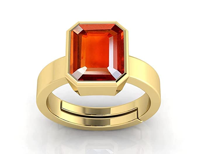 anuj sales 2.00 Ratti Natural Gomed Stone Astrological Gold Ring Adjustable Gomed Hessonite Astrological Gemstone for Men and Women (Lab - Tested)-picture-19