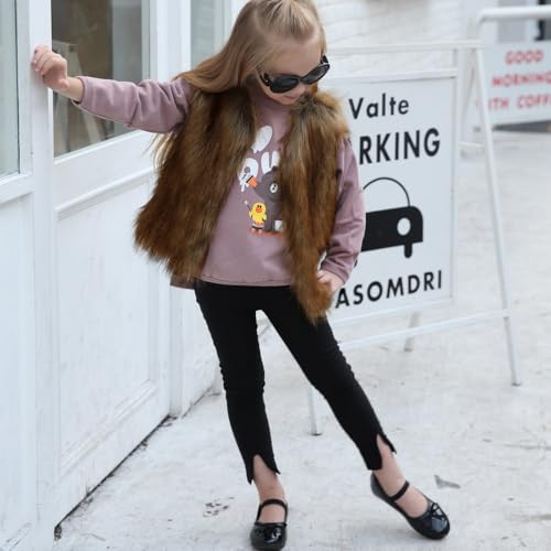 Faux Fur Vest Coat Kids Winter Sleeveless Thicken Wool Warm Windproof Outerwear Toddler Girls Winter Coat2