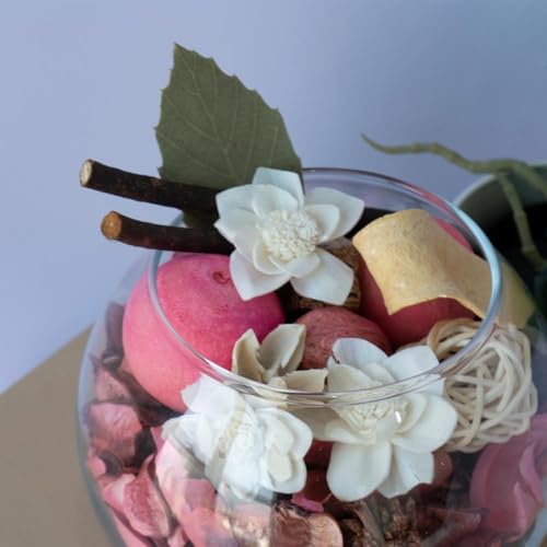 Qingbei Rina Valentines Potpourri Bags, Eucalyptus Scented Potpourri Bowl Filler Dried Flower,Pink Decorative Vase Filler, Home Fragrance Petal,Bathroom Decor, 10oz