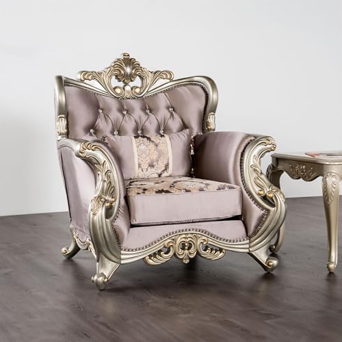 Sillón terciopelo Champagne miniatura 2