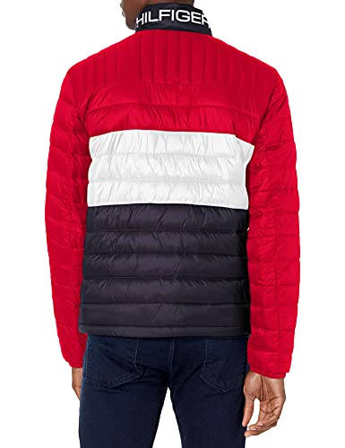 Image of Tommy Hilfiger Mens Embroidered Logo Puffer Jacket