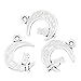 Housweety 50 PCs Charm Pendants Cat Moon Silver Tone 23mmx18mm(7/8