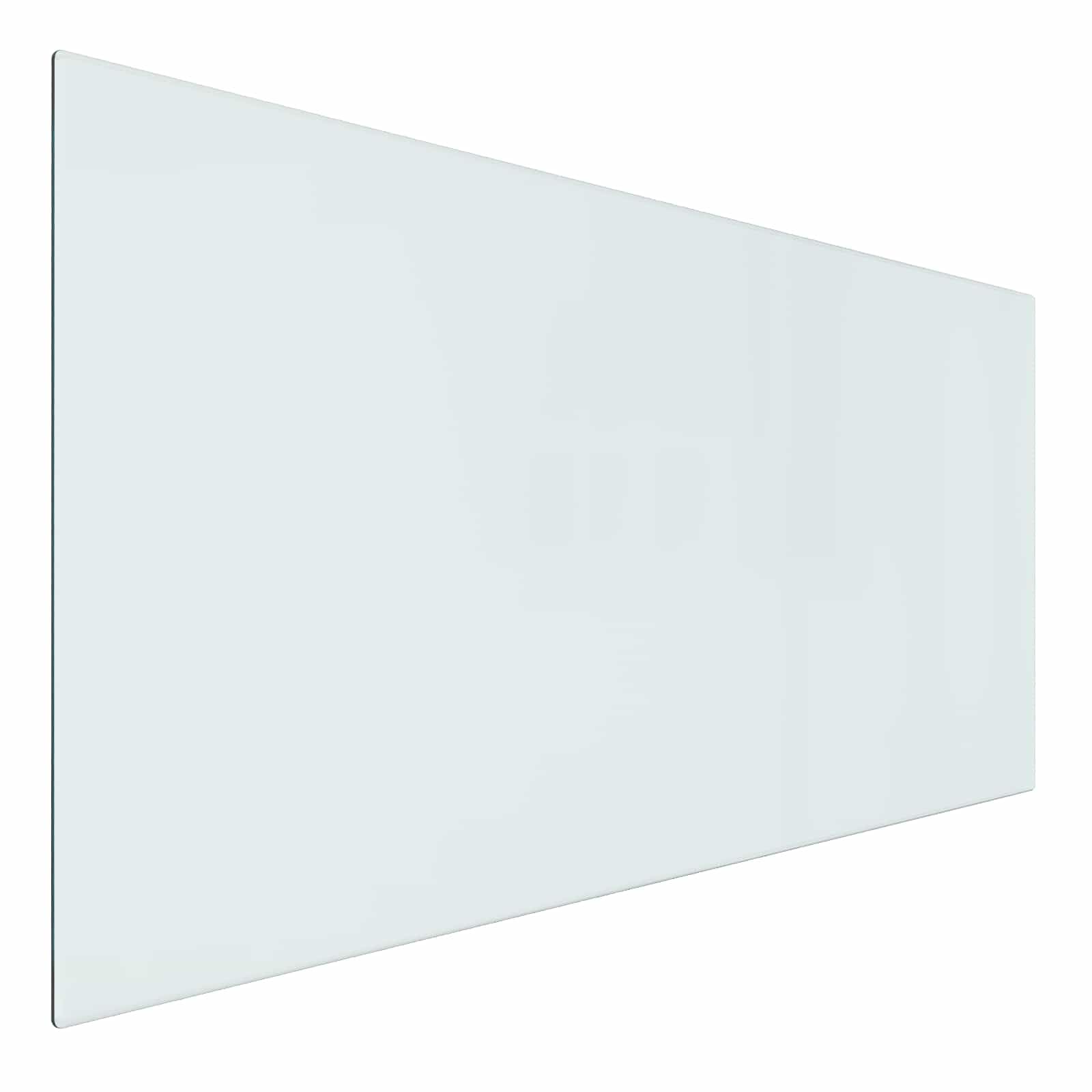 Plaque de fond de cheminée - 100 x 50 cm - En verre de sécurité trempé - Résistante à la chaleur - Protection contre les étincelles - Pour cheminée, parquet et stratifié - Transparent