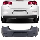 KILOAUTO Black Plastic Rear Bumper Cover fit for 2013 2014 2015 for Chevy Malibu without Senor Holes 22827126