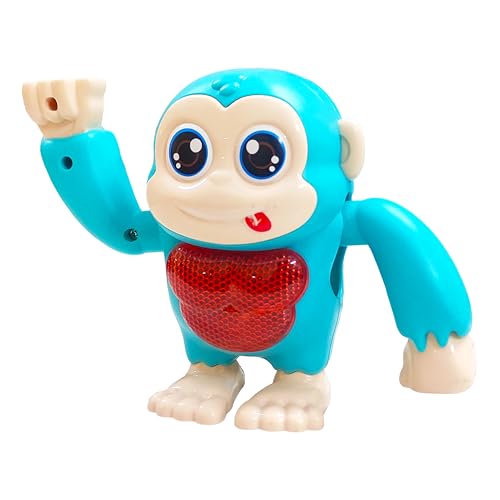 Image of VGRASSP Cute Dancing Monkey Musical Toy for Kids | Eye Catching Moves | Hand Tumbling Orangutan Toy | with Music and Light Effects - (Light Blue)