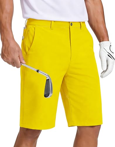JWM Mens Golf Shorts 8/11 Inseam with Zip Pocket Flat Front Dress Short