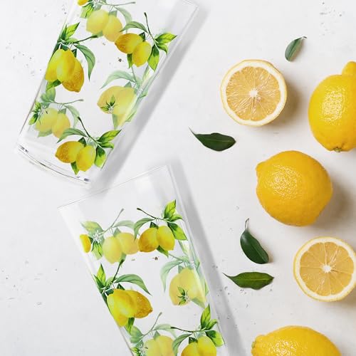 Calypso Basics Fresh Lemons by Reston Lloyd, 19oz Acrylic Ice Tea Drinkware, Set of 6, white, lemon, green - Image 5