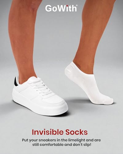 GoWith Men's No Show Socks, Rayon Made from Bamboo Invisible Thin Ankle Socks for Men, Seamless, Breathable, Comfy, 3-6 Pairs3