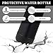 Linkidea 2 Pack Water Bottle Boot Compatible with 17oz Original, BJPKPK, MIRA Cascade Cola Shaped Bottles, Silicone Bottle Bottom Sleeve Bumper Protector (Black)