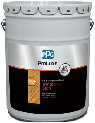 5 Gal ProLuxe SIK42085 Teak Log & Siding Exterior High Performance Two-Coat Wood Finish, Transparent Satin
