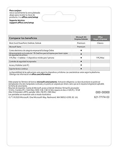 Microsoft Office Hogar y Empresas 2019 Todas las aplicaciones de Office 2019 para 1 PC/MAC Código de activación enviado por correo