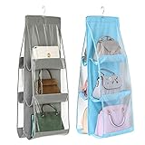 Hängeaufbewahrung Hängeregal Kleiderschrank Organizer Hängend Handtasche Organizer Taschen Aufbewahrungssystem Set Für Taschen, Klar, Zum Aufhängen Im Kleiderschrank, Platz Sparend, Grau, Blau