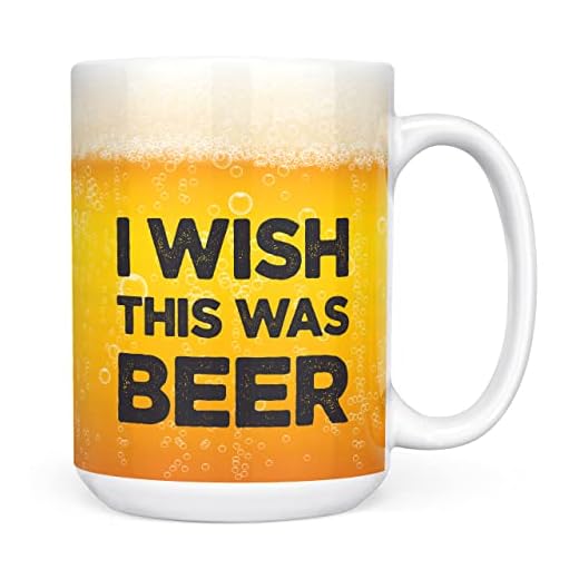 Mug Monster,Taza divertida con texto "I Wish This was Beer", regalo de cumpleaños o día del padre,Taza de café de cerámica, taza extra grande y gigante disponible, taza blanca de 15 onzas