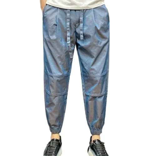 Men's Casual Cotton Trousers Cropped Pocket Korean Style Aesthetic Pants
