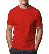 RGJU Mens Crewneck Tshirt Plain, Relaxed Fitted Basic T Shirts