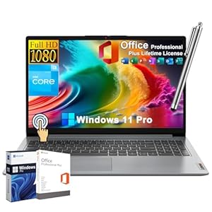 Lenovo IdeaPad – Laptop con pantalla táctil FHD de 15.6 pulgadas para negocios y estudiantes, Intel 6-Core i3 de 12ª generación, 24 GB de RAM 1 TB SSD, licencia de oficina de por vida, Windows 11 Pro
