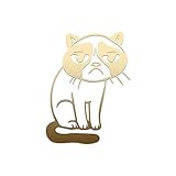 Sad Cat Cartoon Sticker Vinyl Decal Notebook Car Window Laptop 3' x 4' (Gold)