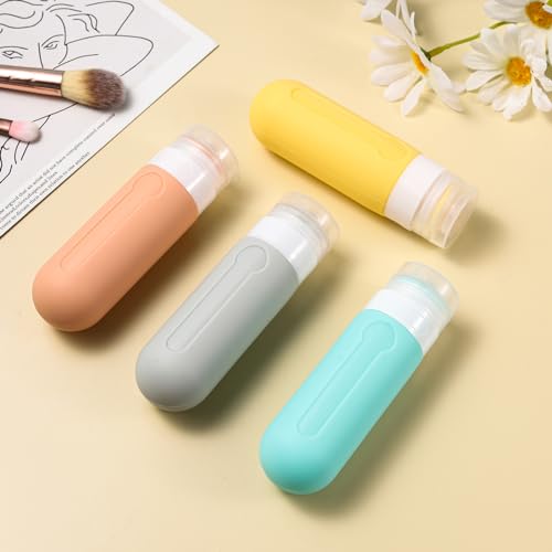 Image of DEPOZA 18 Pack Travel Size Toiletry Containers Sets, BPA Free Silicone Travel Bottles with Leak Proof Caps, TSA Approved for Shampoo, Conditioner, Lotion, Soap and Essential Accessories (Spring)