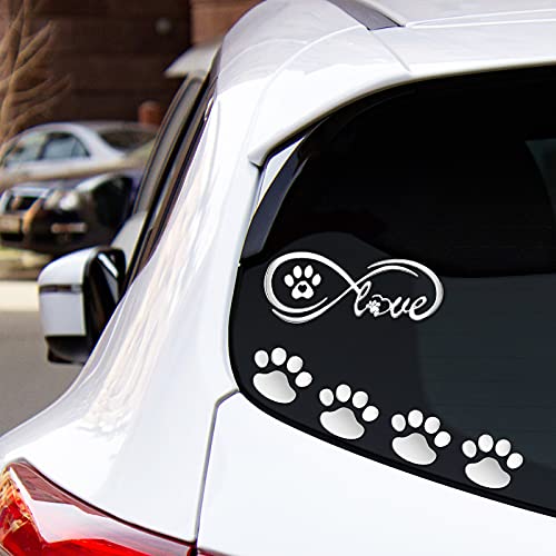 Image of Frienda 10 Pcs 3D Paw Print Car Decals Window Decal Heart Paw Car Sticker Dog Footprint Self Adhesive Decoration Bumper Window Laptops Luggage Interior Accessories Decor