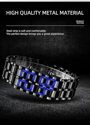 MASTOP Full Metal Digital Lava Watch Black Blue - Image 6