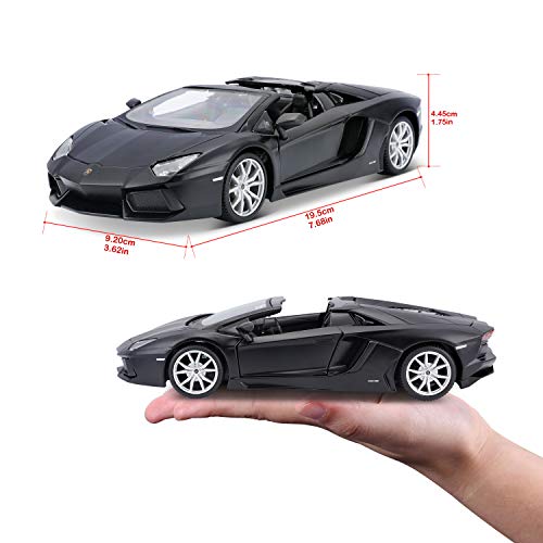 Lamborghini Aventador Roadster 1:24 Maisto Negro Mate miniatura 6