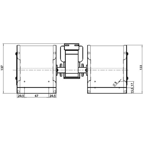Easyricambi Ventilatore CENTRIFUGO Doppio EMMEVI Modello 207722-122W per Stufa A Pellet EDILKAMIN Iris, Prisma, SILCALOR, ECOFOREST