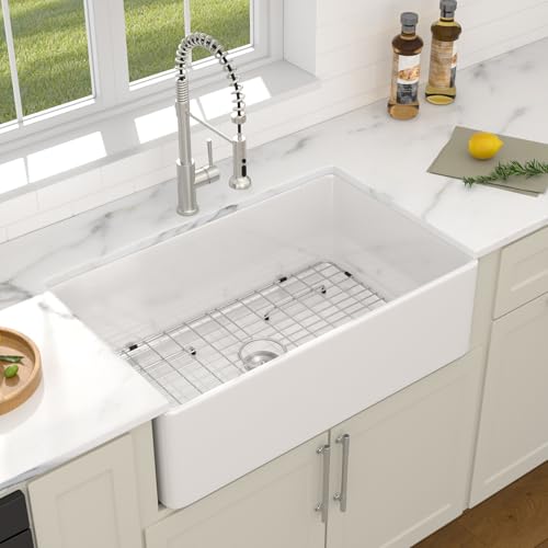 Dcolora 30 Inch Farmhouse Kitchen Sink Apron Front Pocelain Sinks