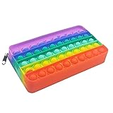 KTNAJOL Estojo de lápis simples sensorial, bolha de silicone, bolsa de armazenamento de artigos de papelaria, brinquedo de descompressão para crianças
