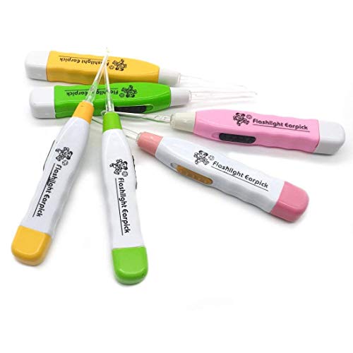 Image of Pack of 4 LED Flashlight Earwax Removal Tool - Safe Earpick Cleaner for Kids & Adults | Ear Cleaning Kit With Light for Easy & Precise Wax Removal