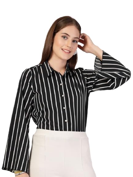 Women Black White Shirt-image-38