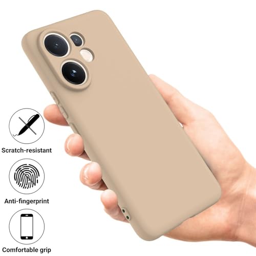 Image of DIZORO Microfiber Candy Back Cover Case for Vivo V60 5G / V60e 5G / Vivo T4 Pro 5G Soft Silicone Rubberized Case with Camera Protection (TPU, Sand Pink)