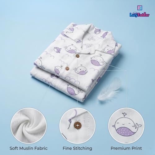 Image of 100% Cotton Muslin Pant Shirt Set | Ultra Soft Breathable Toddler Outfit | Summer Wear Kids Clothing | Skin Friendly Comfortable Fit | SIZE | PRINT