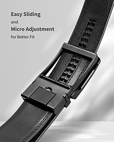 Click Ratchet Belt, Mens Leather Belt for Dress & Casual 1 3/8" Wide4